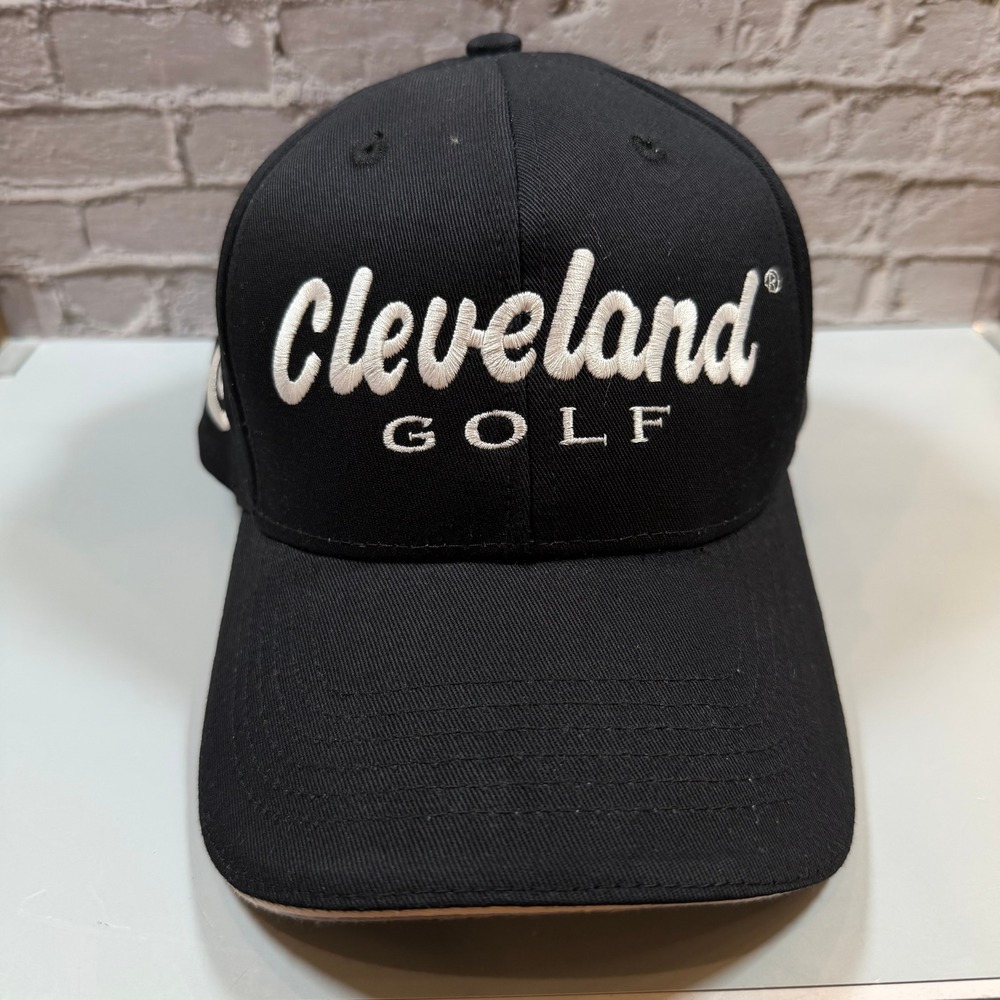 Vintage Cleveland Golf Hat Black Embroidered Logo Adjustable Strapback Cap